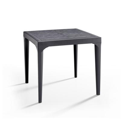 Masă de grădină Leziter Malina din plastic grafit, 80x80 cm