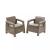 Set 2 fotolii de grădină Curver Corfu Duo cappuccino cu perne nisip