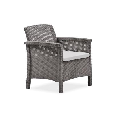 Scaun de grădină Venus din plastic cappuccino cu efect rattan