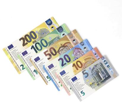 Set educativ bani de jucărie Euro, 60 bancnote pentru copii 3-7 ani