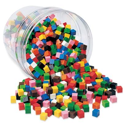 Cuburi multicolore educative 1 cm, 1000 piese pentru numarare si modele