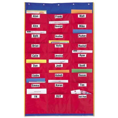 Panou organizator pentru clasa cu 27 buzunare si etichete reutilizabile