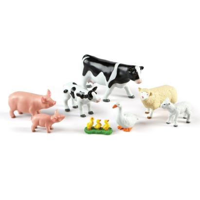 Set animale de fermă mamă și pui cu 8 figurine educative