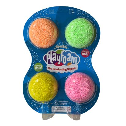 Spuma de modelat cu sclipici Playfoam pentru copii, set 4 culori