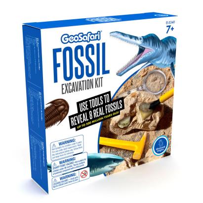 Kit STEM GeoSafari pentru excavare fosile reale, 8 piese, 7 ani+