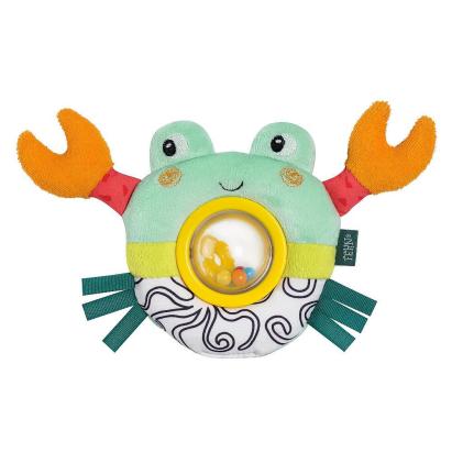 Zornăitoare textilă pentru bebeluși Fehn Crabul vesel, 3 luni+