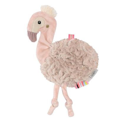 Jucărie fosnitoare flamingo pentru bebeluși, moale, 19 cm, Fehn