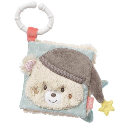 Cărticică din pluș pentru bebeluși Bruno cu oglindă și inel