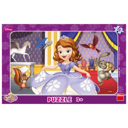 Puzzle Prințesa Sofia cu 15 piese din carton rezistent pentru copii
