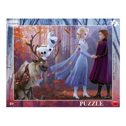 Puzzle cu ramă Frozen II, 40 piese, din carton rezistent, 4 ani+