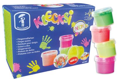 Vopsea pentru pictura cu degetele pentru copii, 4 culori neon