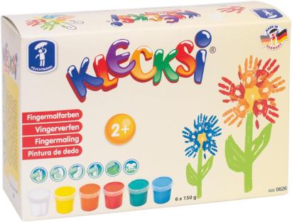 Vopsea de pictat cu degetele pentru copii, 6 culori x 150 g, MAXI