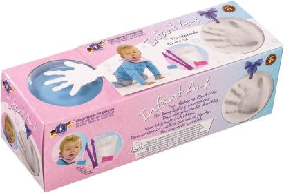 Kit amprentă bebeluși albastru cu pastă non-toxică și accesorii