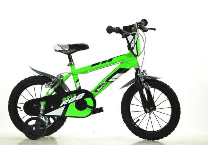 Bicicletă pentru copii R88 verde 14 inch, cu roți ajutătoare