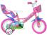 Bicicletă pentru copii 12 inch Peppa Pig cu roți ajutătoare și coșuleț
