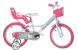 Bicicletă pentru copii 16 inch Hello Kitty, cu roți ajutătoare și coșuleț