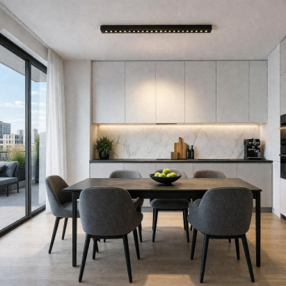 Proiector LED liniar aplicat cu grila 24W, 4000K, 20 surse, 54 cm