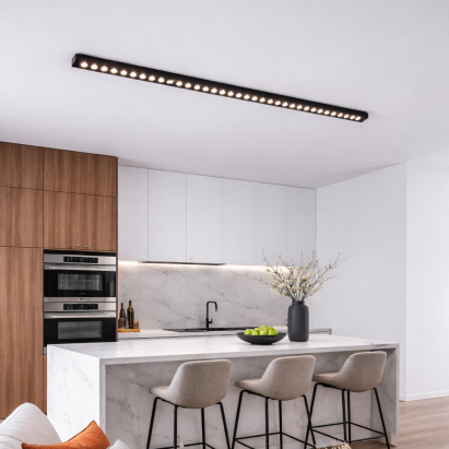 Proiector LED liniar aplicat cu grila 48W, 4000K, 45 surse, 1.2 m