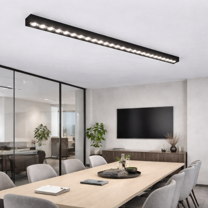 Proiector LED liniar aplicat cu grila 30W, 4000K, 80 cm, 30 surse