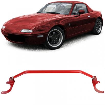 Bară de rigidizare din aluminiu roșie frontală ajustabilă în 3 piese, potrivită pentru Mazda MX5 NA NB 89-00 Performance AutoTuning