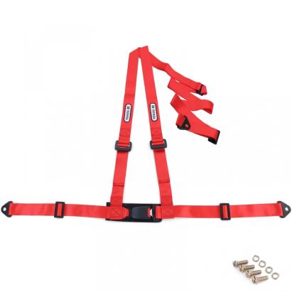 Centura de siguranță Tenzo-R Sport Harness Belt 3 puncte roșie cu marcaj E Performance AutoTuning