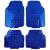 Set covorase din cauciuc pentru mașină 4 bucăți Aspect tablă cu carouri din aluminiu Universal Cromat Albastru Performance AutoTuning