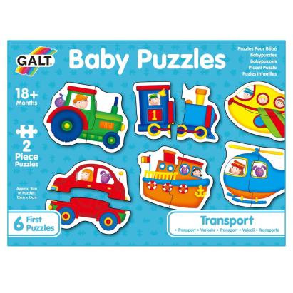 Puzzle bebe transport Galt, set 6 puzzle-uri cu 2 piese, 18 luni+