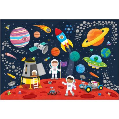 Puzzle de podea Spatiul cosmic cu 30 piese pentru copii 3 ani+