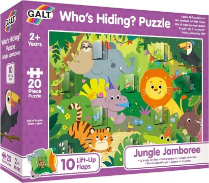 Puzzle pentru copii cu ferestre Jungla, 20 piese, Galt