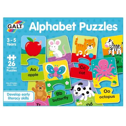 Puzzle educativ alfabet englez pentru copii, 26 seturi din 2 piese, Galt