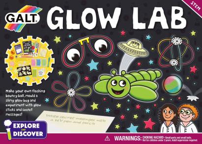 Set experimente STEM Glow Lab Galt cu 11 activitati fluorescente pentru copii