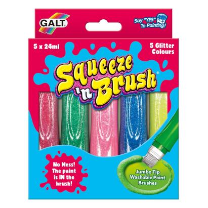 Set pictura pentru copii Galt Squeeze'n Brush, 5 culori cu sclipici