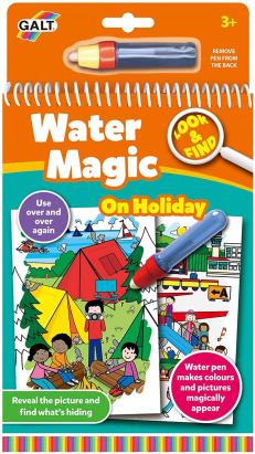 Carte de colorat cu apa reutilizabila Water Magic - In vacanta, 3+