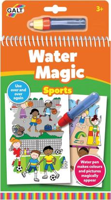 Carte de colorat cu apa reutilizabila Galt Water Magic Ora de sport