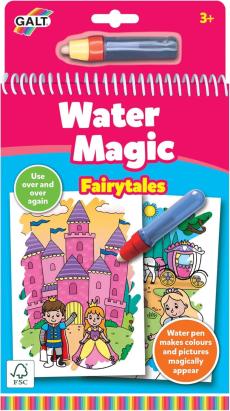 Carte de colorat cu apa reutilizabila Water Magic Povesti magice, 3+