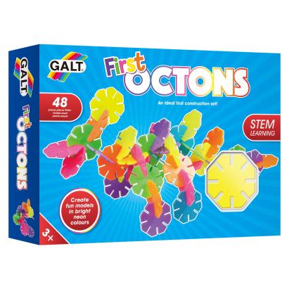 Set de construit Galt First Octons cu 48 piese fosforescente