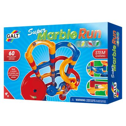Pista cu bile Galt Super Marble Run, joc de constructie cu 60 piese
