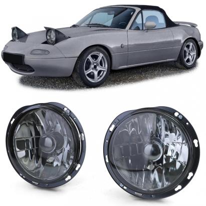 Faruri cu sticlă clară și fum negru, potrivite pentru Mazda MX-5 NA 1990–1998 Performance AutoTuning