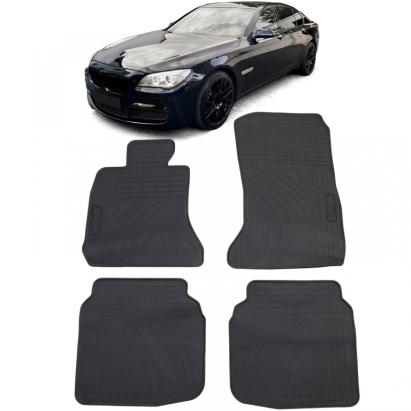 Set Premium de Covorașe din Cauciuc pentru Mașină Negru, potrivit pentru BMW Seria 7 F01 2008-2015 Performance AutoTuning