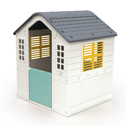 Casuta pentru copii pastel cu usa pentru animale, interior/exterior