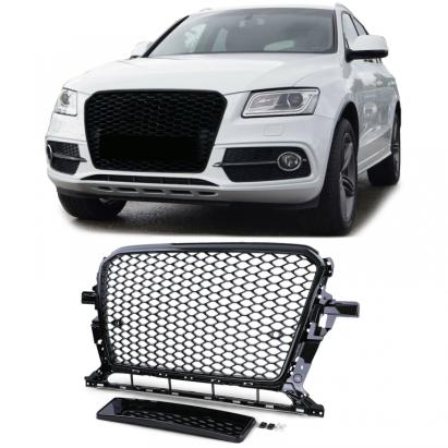 Grilă Sport cu Structură în Formă de fagure fără Emblema Negru Lucios, potrivită pentru Audi Q5 8R 12-16 Performance AutoTuning