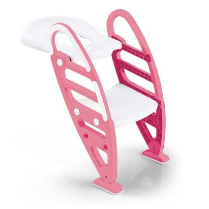 Reductor WC pentru copii cu scarita reglabila, pliabil, roz