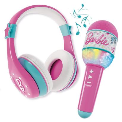 Set căști și microfon Bluetooth Barbie pentru karaoke copii