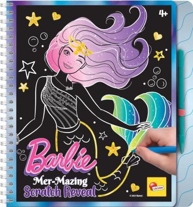 Caiet de răzuit Barbie Mer-Maizing pentru desen creativ, 4 ani+
