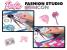 Set de colorat Barbie Fashion Studio cu 8 markere si accesorii