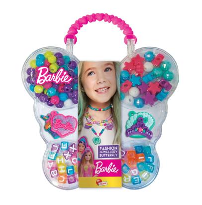 Trusă de bijuterii Barbie pentru copii, set creativ cu mărgele și brelocuri