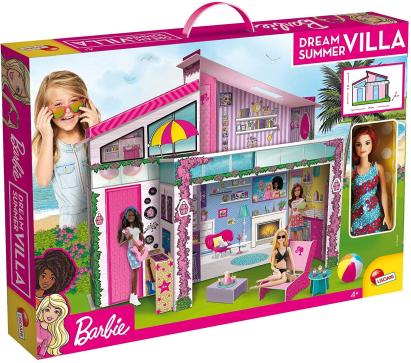 Casuta Barbie Malibu cu 2 etaje, piscina, mobilier 3D si papusa