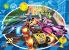 Puzzle de colorat Mickey in cursa, fata-verso, 24 piese, 3 ani+