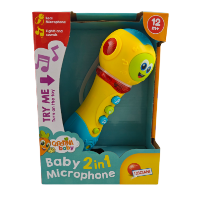 Microfon 2 in 1 pentru copii cu lumini, sunete si melodii