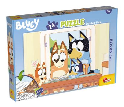Puzzle de colorat Bluey cu 24 piese, fata-verso, 2 in 1